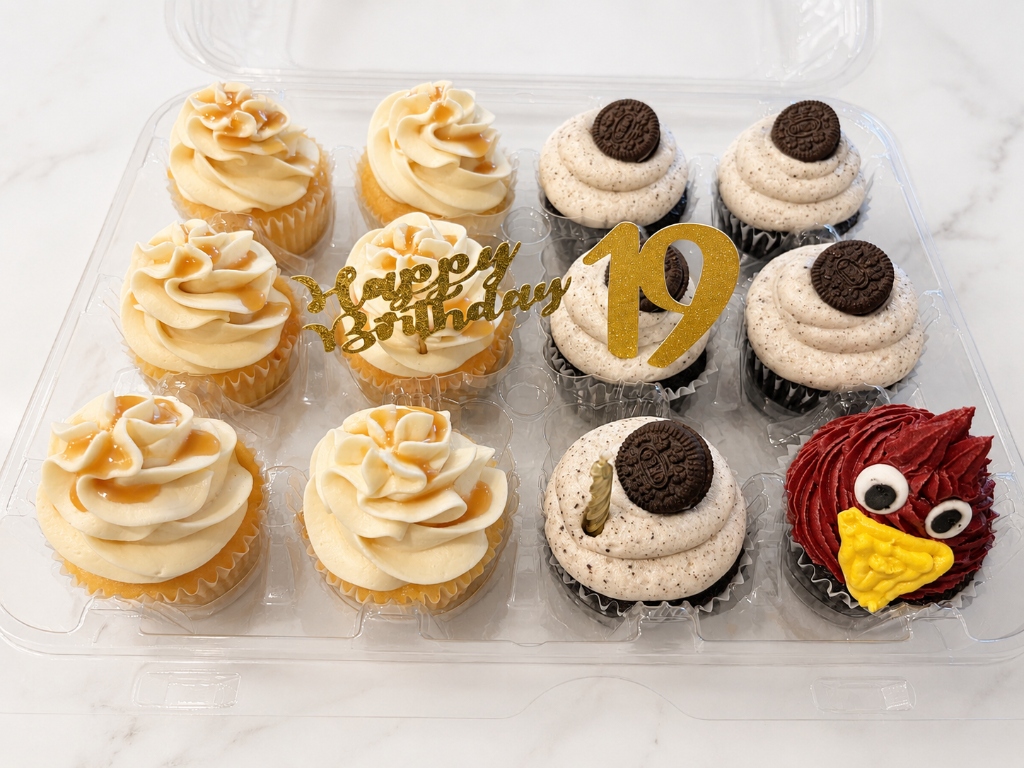 Dozen With Cocky Cupcake