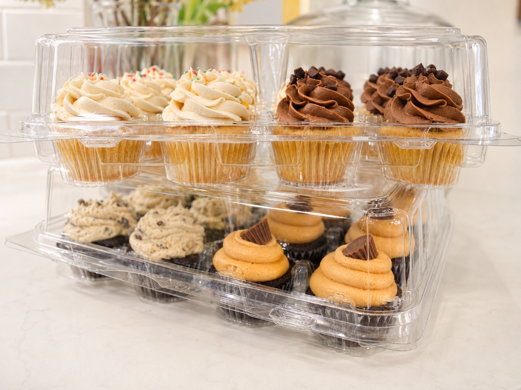 Stacked Custom Cupcake Pack Containers